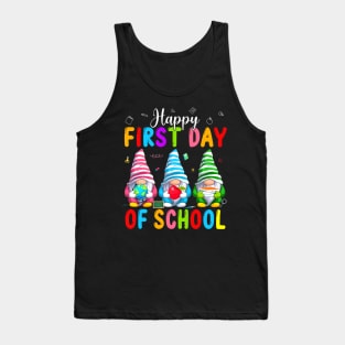 Cute Gnomes Happy First Day Of School Back To School Tank Top